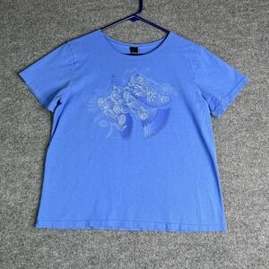 Sabaku Artwear Top Medium M Bird Blue Tattoo Art Nature
